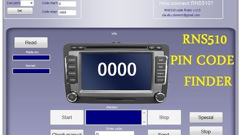 RNS 510 Pin Code Finder
