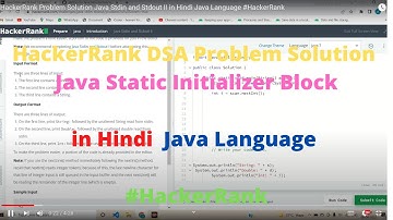 #8 HackerRank  Java Static Initializer Block DSA  Problem Solution   in Hindi  in Java #HackerRank