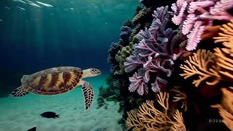 Sea Turtle Glides Through a Vibrant Coral Reef | AI-Generated Video