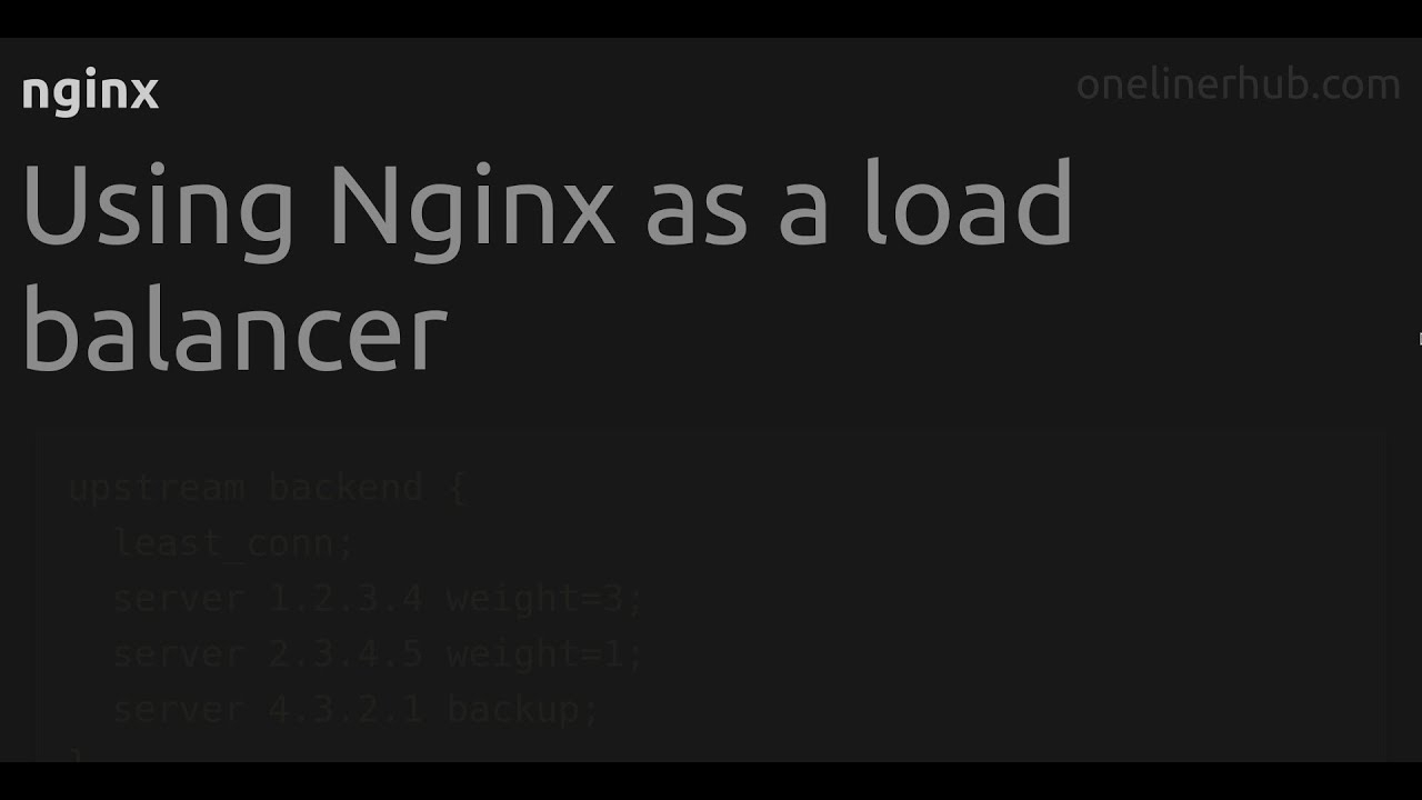 Using Nginx as a load balancer - YouTube