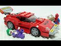 Mini Spider Guy Building Red Race Car Superhero Video