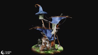 Stylized Witch House Diorama - 'Crooked House' Stylized Witch House Diorama - 'Crooked House'