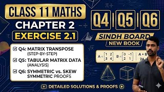 Class 11 Maths Chapter 2 Exercise 2.1 Q4 Q5 Q6 | Sindh Board New Book 11th Class Mathematics