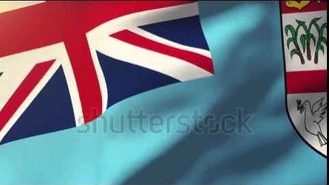 Fiji flag waving in the wind. Looping sun rises style. Animation loop Stock video by