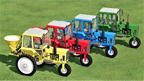 MINI TRACTORS OF COLORS ! TRANSPORTING JUST 3 WHEELS TRACTORS TO LIMING JOBS ! Farming Simulator 22