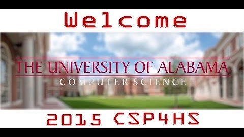 Welcome to CSP4HS - 2015