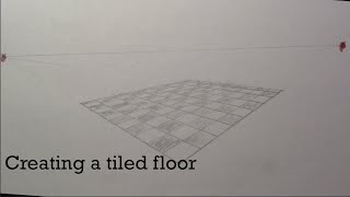 Creating Tiles on a Floor Using 2-Point Perspective