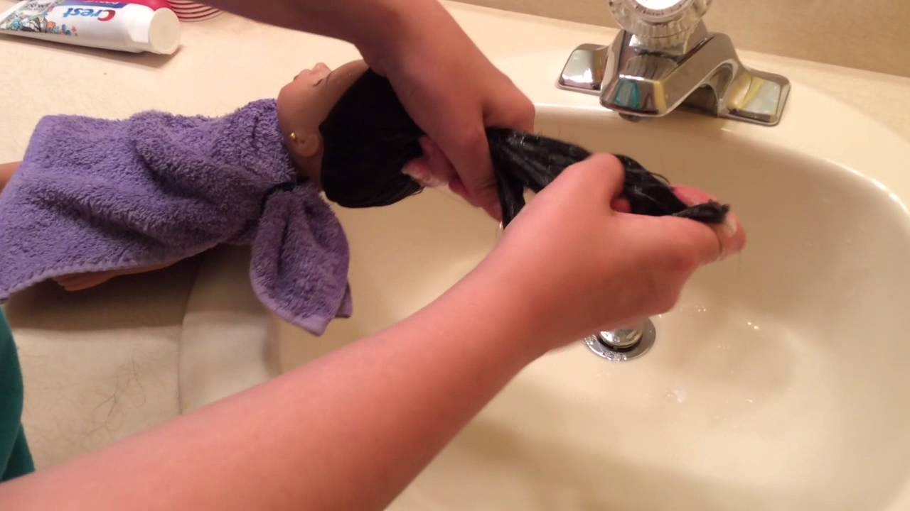How To Wash Your Dolls Hair YouTube