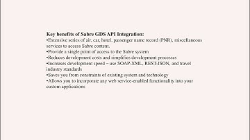 SABRE GDS API INTEGRATION