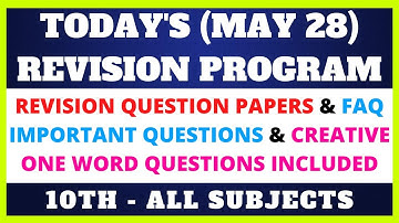 MAY 28 REVISION PROGRAM | FULL PORTION STUDY PLAN | 10TH PUBLIC EXAM| ALL SUBJECT IMPORTANT QUESTION
