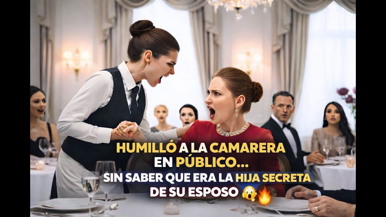 HUMILLÓ A LA CAMARERA EN PÚBLICO… SIN SABER QUE ERA LA HIJA SECRETA DE SU ESPOSO 😱🔥