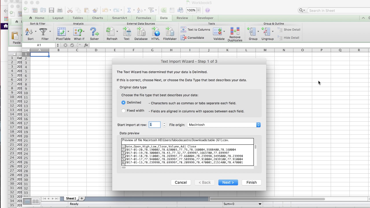 Converting Data From Csv To Excel In Mac Youtube