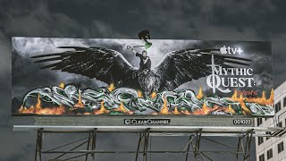 ILLEGAL Billboard Graffiti ONE BLOCK from LAPD HQ  MERCH (OTR)