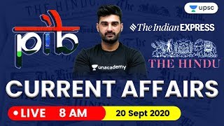 Daily Current Affairs in Hindi by Sumit Sir | 20 September 2020 The Hindu PIB for IAS
