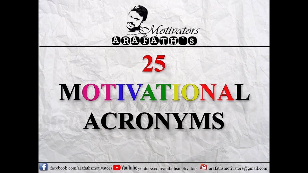 MOTIVATIONAL ACRONYMS YouTube