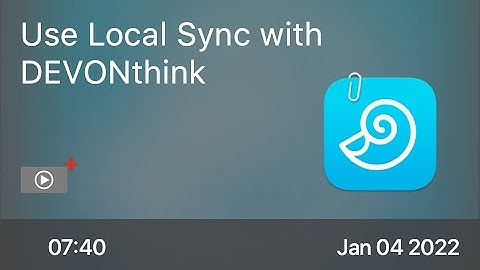 SCOM1114 - Use Local Sync with DEVONthink - Preview