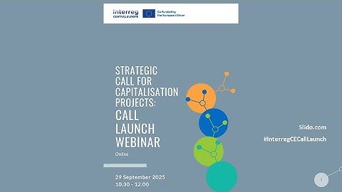 Strategic Call for Capitalisation Projects - Launch Webinar (Recording): 29 September 2025