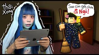 Simmy Pretends to Sleep to Stay Up All Night But Gets Caught by Her Dad in Roblox 😱