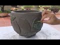 Make your own flower pot with base and decorate with beautiful cement leaf