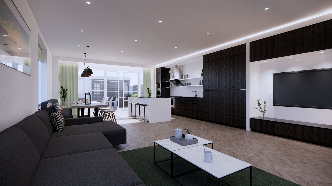 3D Walkthrough animation of a residential interior design - YouTube