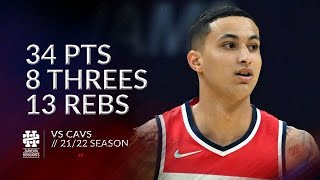 Kyle Kuzma 34 pts 8 threes 13 rebs vs Cavs 21\/22 season