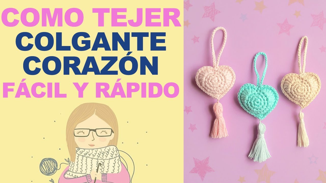 ❤❤ Como tejer un colgante corazón en crochet (ganchillo) en 20 minutos! Hermoso y Super fácil! YouTube