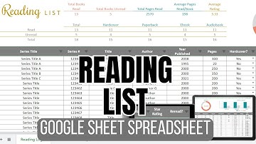 Reading List Spreadsheet (Google Sheets)