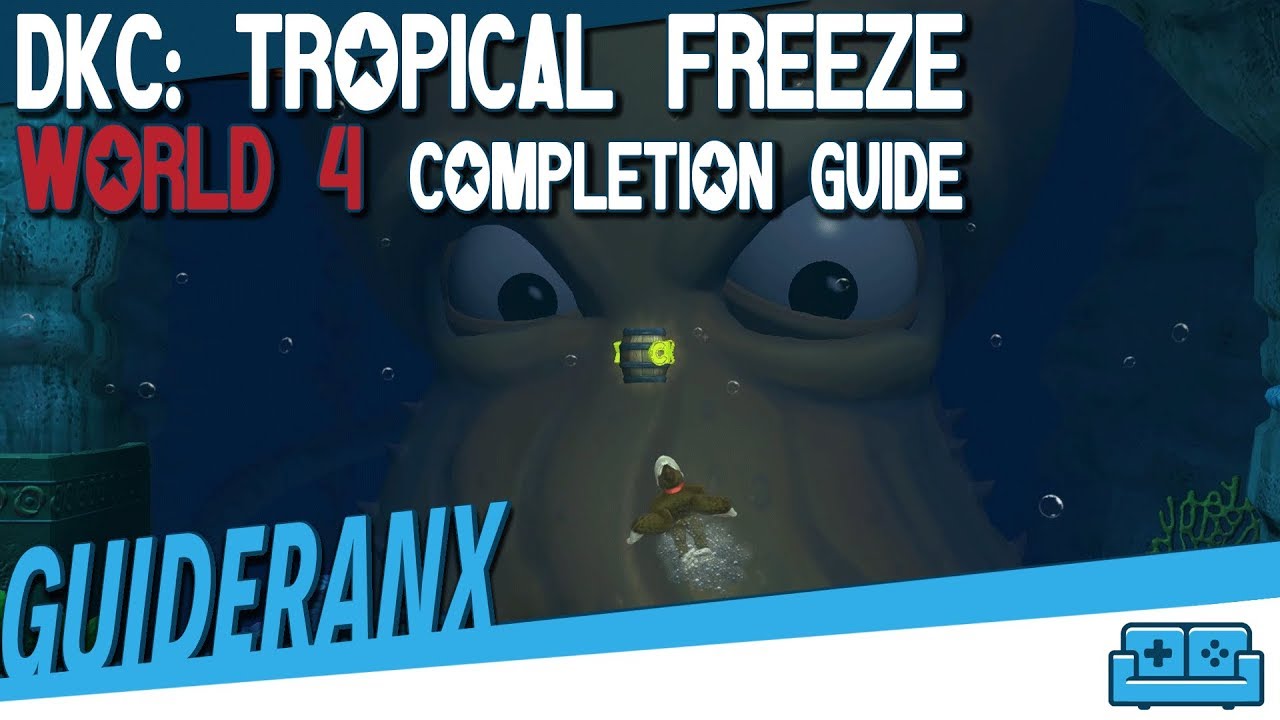 DONKEY KONG TROPICAL FREEZE WORLD 4 100 GUIDE All KONG LETTERS
