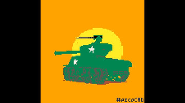 "Easy Eight" Sherman Tank making of timelapse in #picoCAD