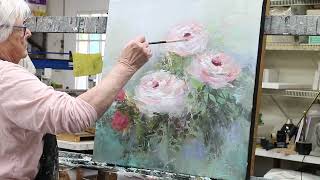Impressionist Rose Painting, art demo, art technique "shorts"