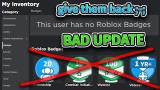 Roblox removed badges.