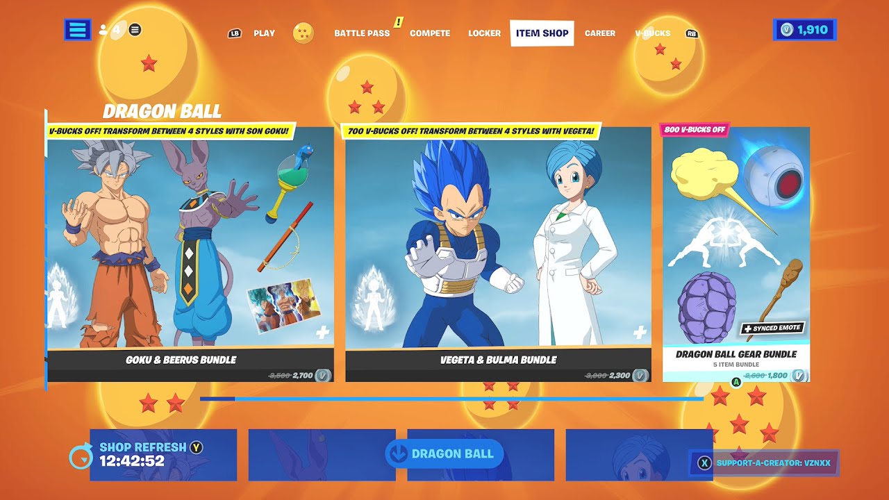 Fortnite Item Shop... Dragon Ball Z (August 16) YouTube