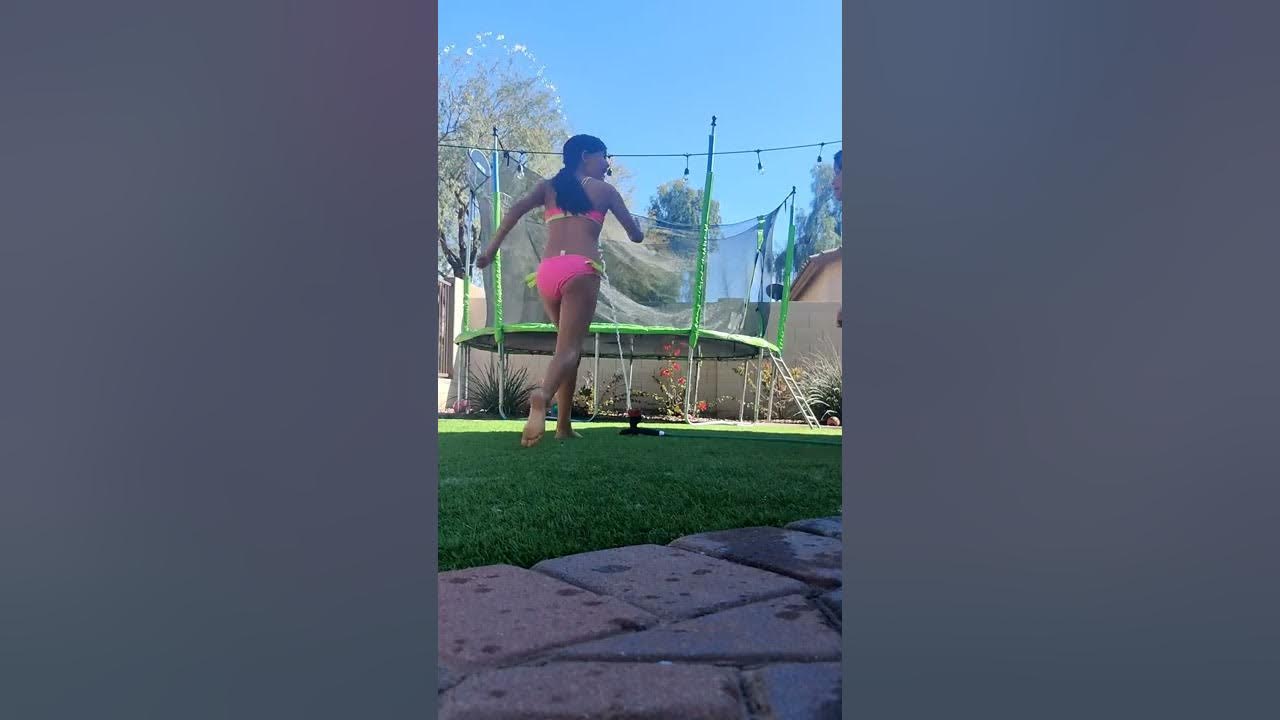 Getting Wet On The Trampoline! YouTube