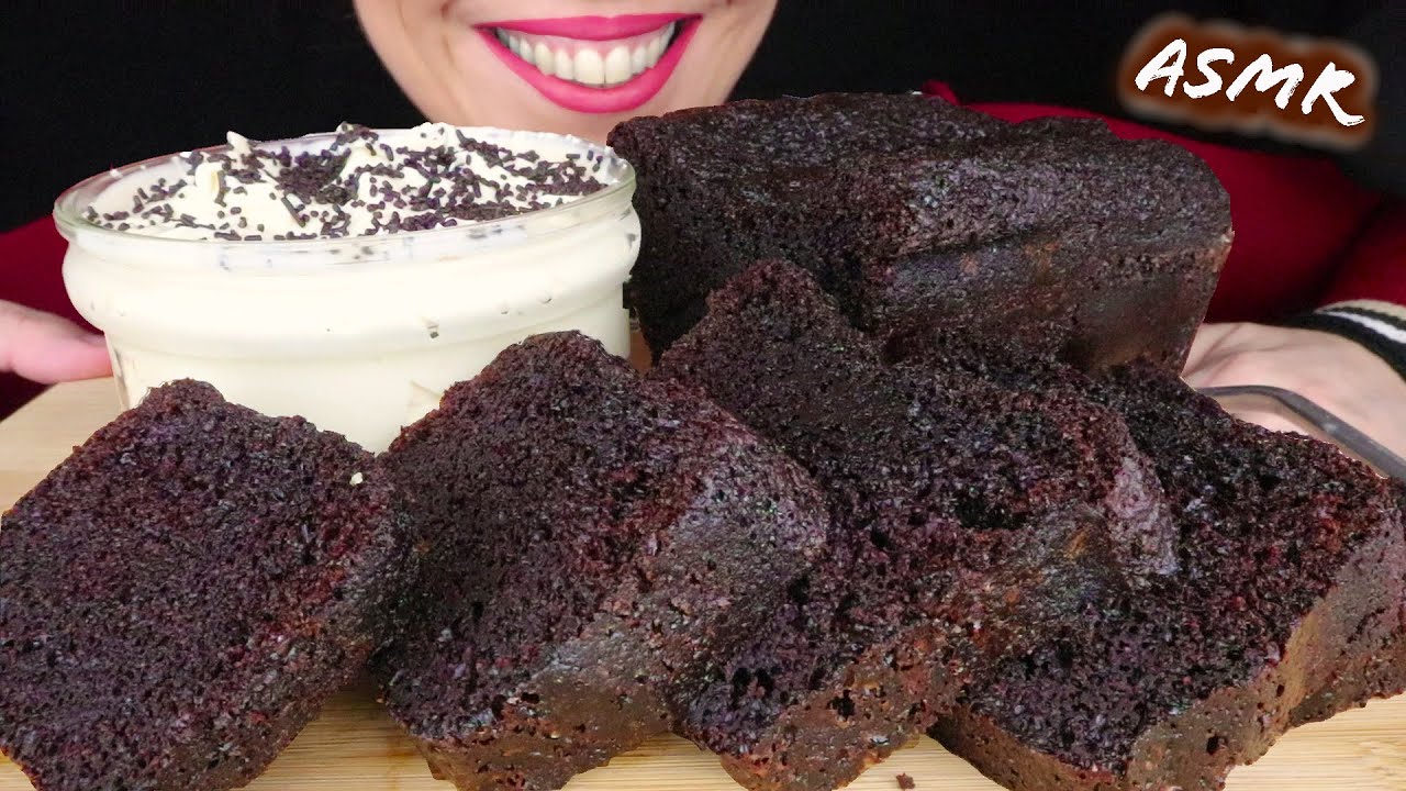 CHOCOLATE CAKE dipped in WHIPPED CREAM 🍰 | ASMR Mukbang - 먹방 | No ...