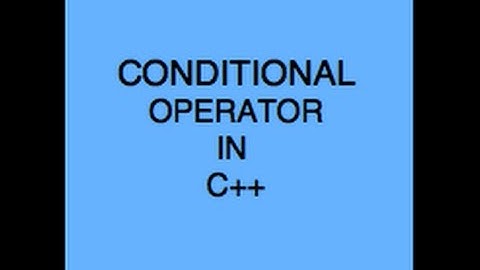 conditional operator in c