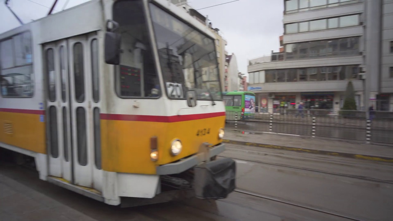 Bulgaria, Sofia, tram 20 ride from гара подуяне to Женски пазар (Women's Market)