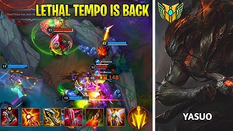 LETHAL TEMPO IS BACK... YASUO GAMEPLAY, BUILD AND RUNES (Wild Rift)