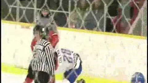 Leamington Flyers Brett Langlois vs Strathroy Rock...