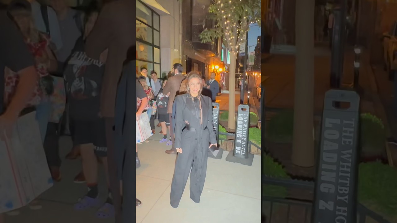 Eva Longoria seen in a black suit in N.Y.C. 