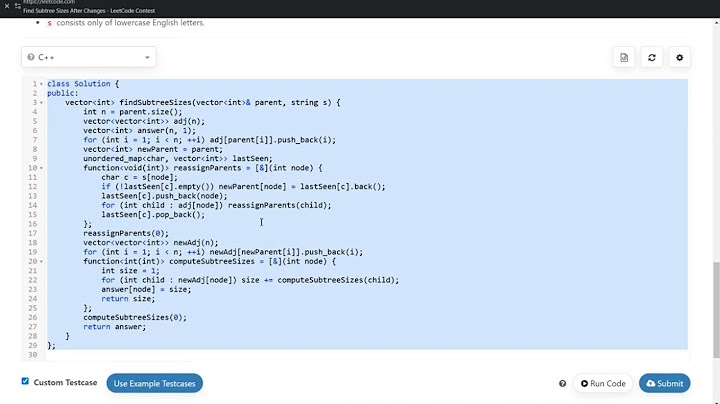 100430. Find Subtree Sizes After Changes || Leetcode biweekly Contest || #leetcode