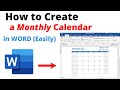 [TUTORIAL] Easy Way to CREATE a Monthly CALENDAR In Microsoft Word (without a template)