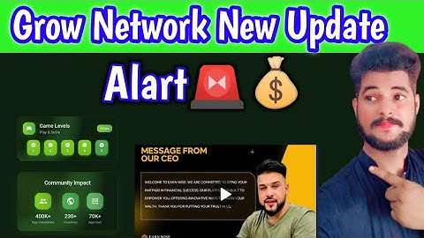 Grow network Mining app New update Alart 🚫Grow network withdrawal milega Ya Nahin
