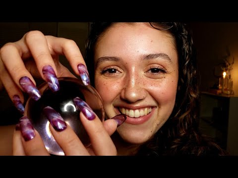 ASMR Tingly Tapping ? Scratching, Tracing (Long Nails & Whispering)