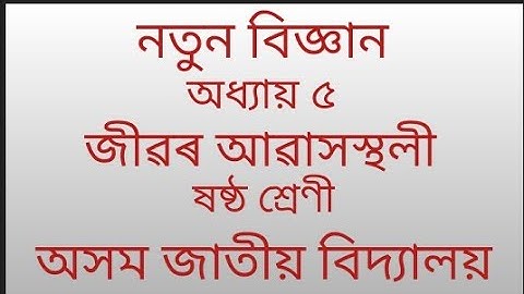 chapter 5/জীৱৰ আৱাসস্থলী/class 6 science answer jatiya vidyalaya/class6 science chapter 5 AJB