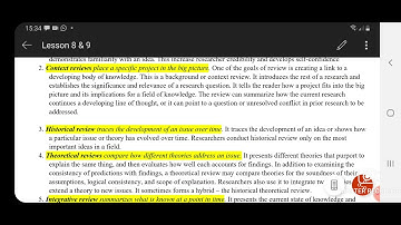 STA630 Research Method || Lecture # 8 & 9 || Literature Review