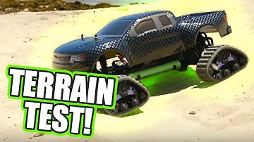 Exceed RC 1/10 Infinitive Brushless Tracked Truck in Action