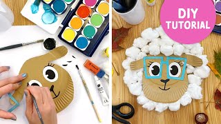 DIY craft tutorial ✂️ SHEEP crafted from paper plates & cotton wool ✂️ step by step with printables by Fox & Sheep 5,166 views 1 year ago 2 minutes, 29 seconds