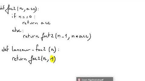 AA19 rec4  Récursivité terminale et accumulateurs