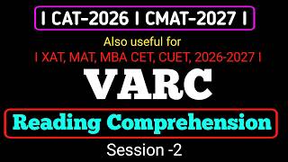 I CMAT exam preparation 2027 I CAT 2026, XAT 2027, MAT, MBA CET, CUET 2027 I VARC I RC-2 I