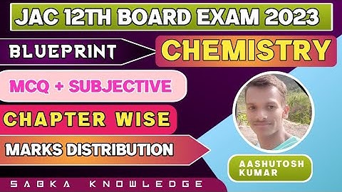 Blueprint, chemistry class 12 chapter wise marks distribution 2023 (JAC board model paper analysis)